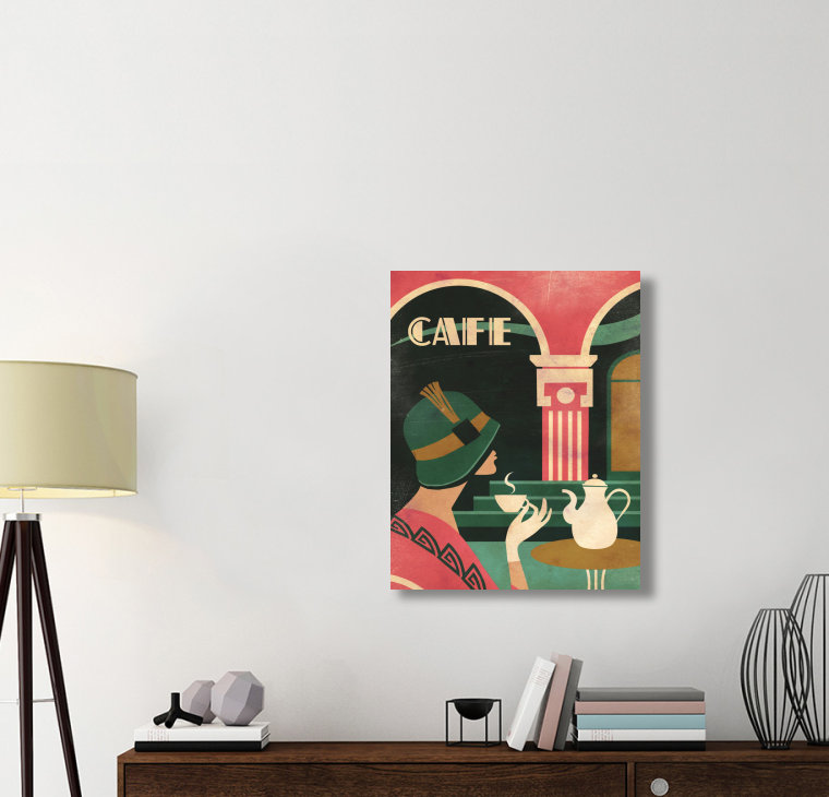 East Urban Home Art Deco Cafe by Martin Wickstrom Wrapped Canvas Graphic Art Wayfair